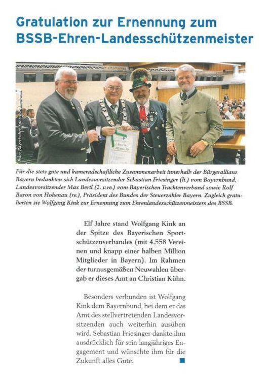 Ehrenschützenmeister Kink Wolfgang